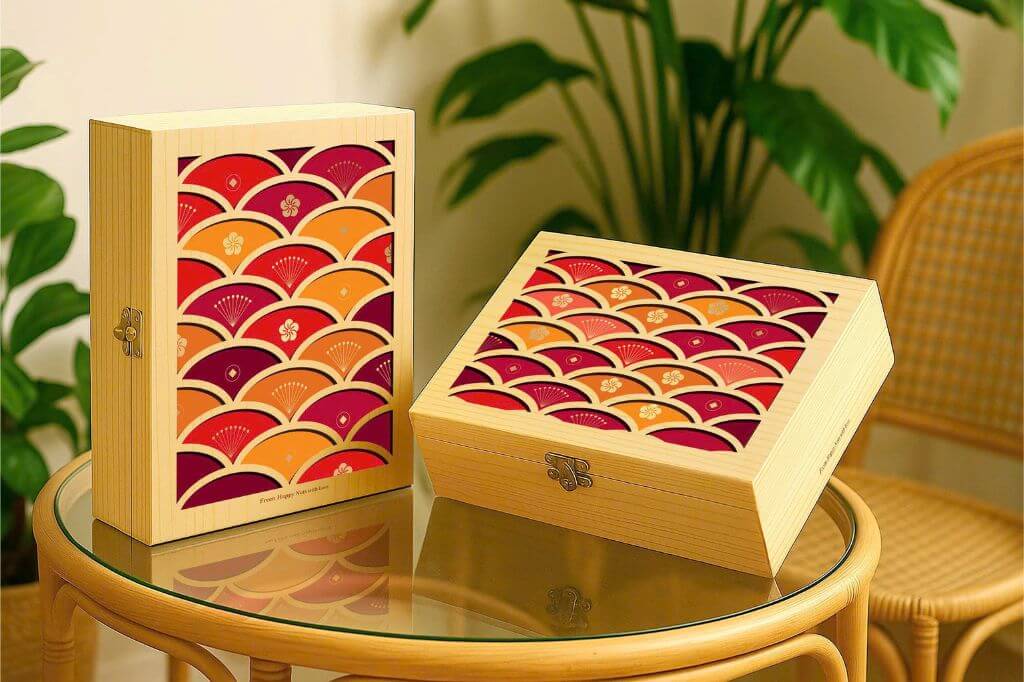 HỘP QUÀ GỖ CAO CẤP MAI QUẠT