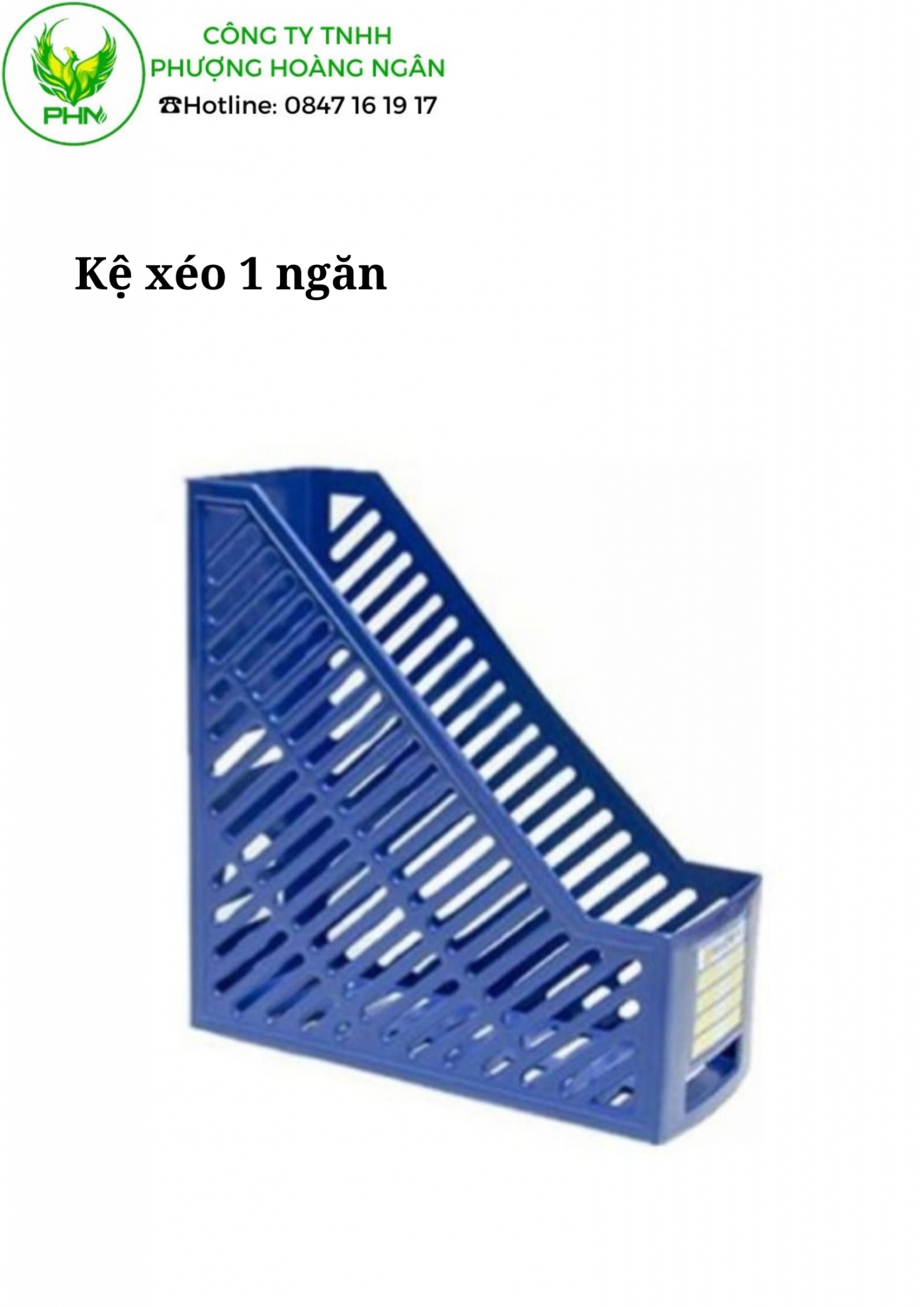 Kệ Rổ Hồ Sơ Xéo Nhựa 1 Ngăn 