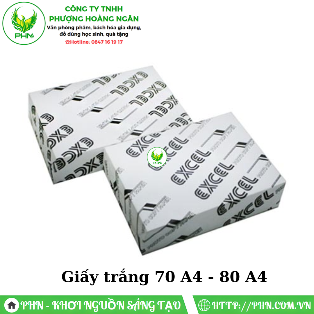 Giấy trắng Excel 70A4 - 80A4